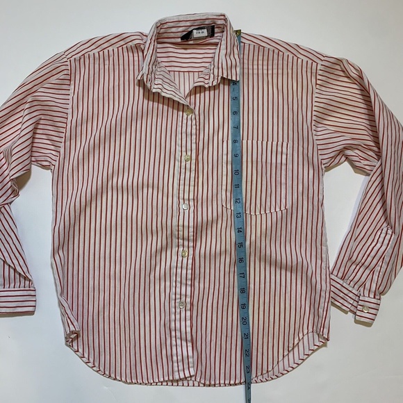 Vintage 80s Hunters Glen Red White Striped Made in USA Women's Shirt Size Small - Picture 7 of 8